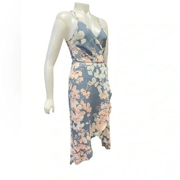 ASTR The Label  Blue Floral Maxi Spaghetti Strap Sleeveless Dress Size Small - Picture 7 of 10